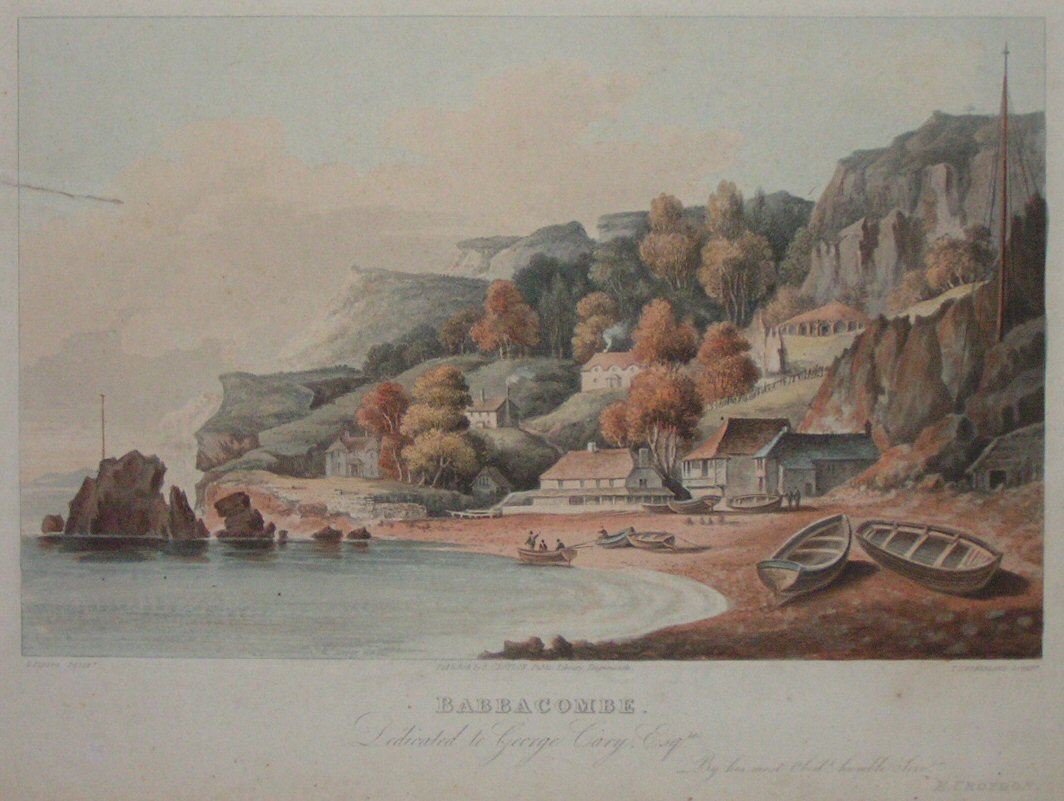 Aquatint - Babbacombe. Dedicated to George Cary Esqr. By his most Obedt. humble Servt. E.Croydon - Sutherland